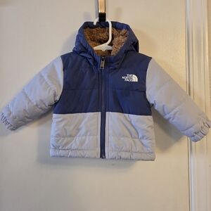 Reversible The Northface Baby Blue Tan Sherpa Puffer Jacket